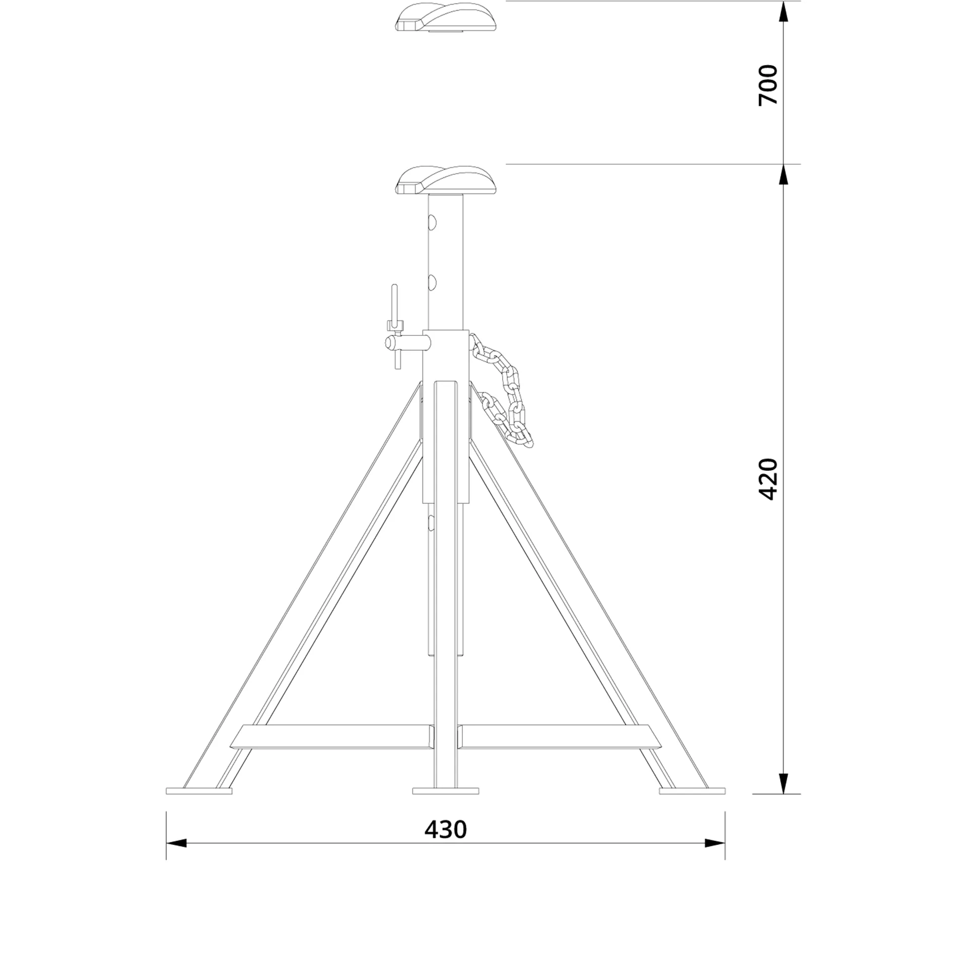 Axle Stand AB1,5 420 Drawing