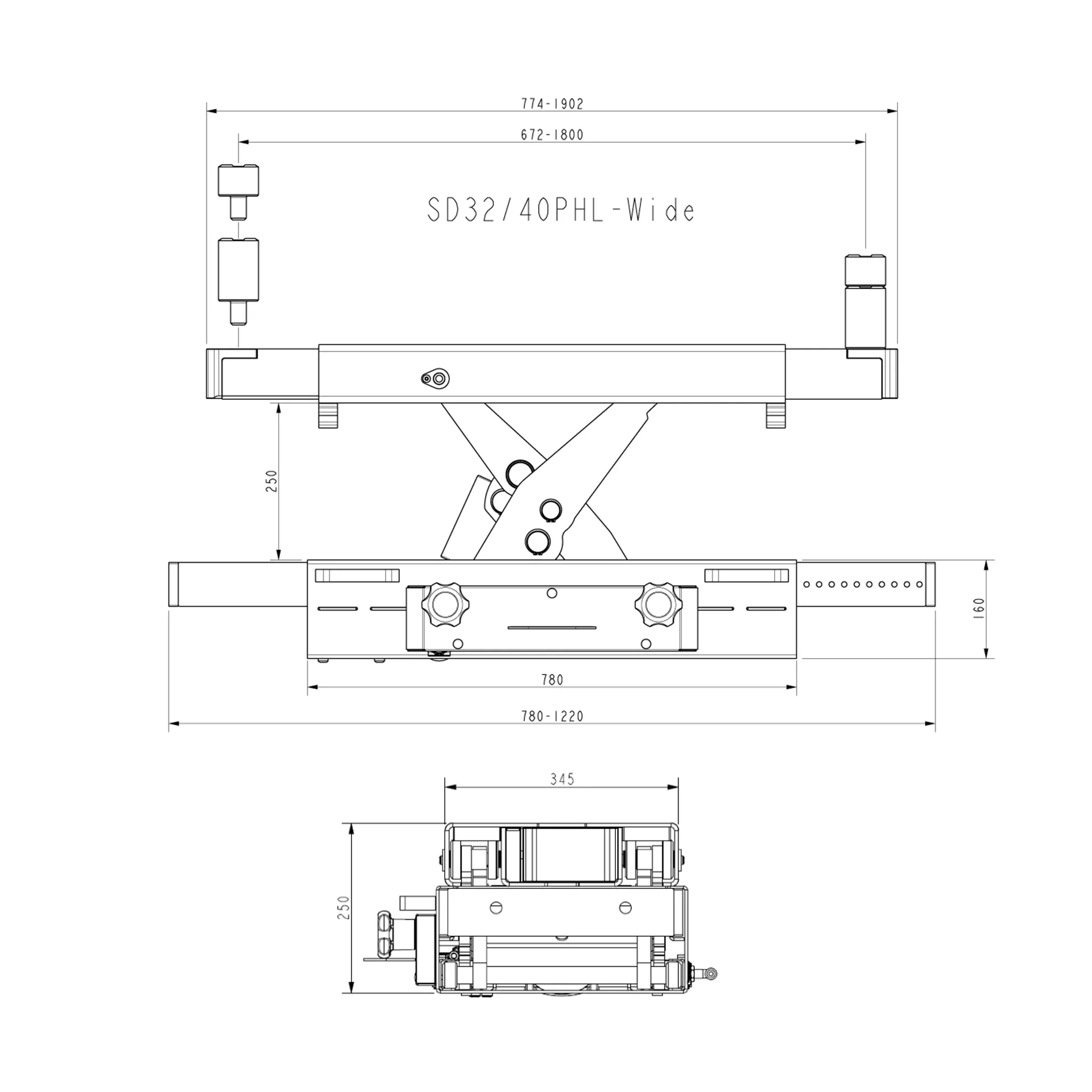 Jacking Beam SD40PHL W Drawing