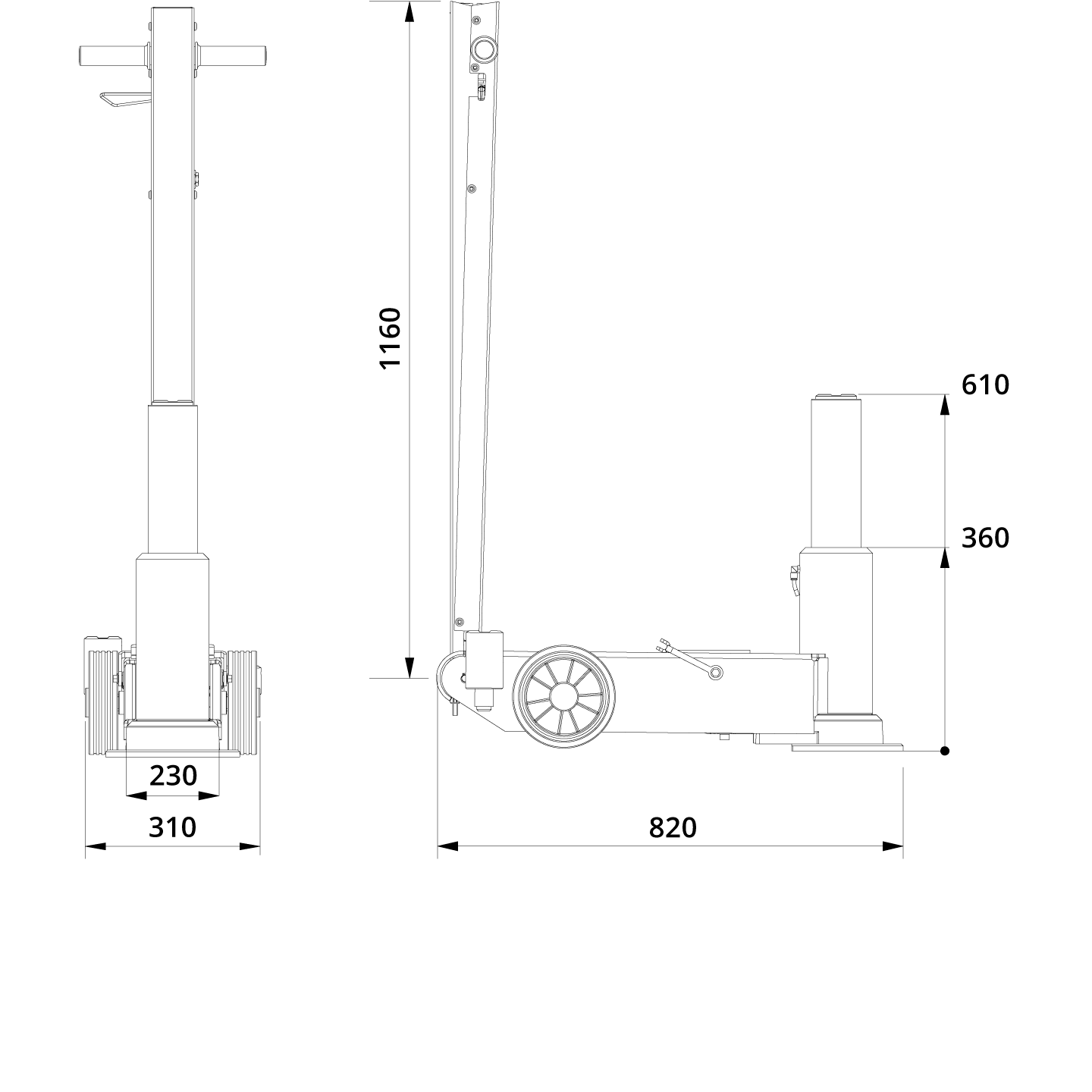 Air Hydraulic Jack 25 1H Drawing (1)
