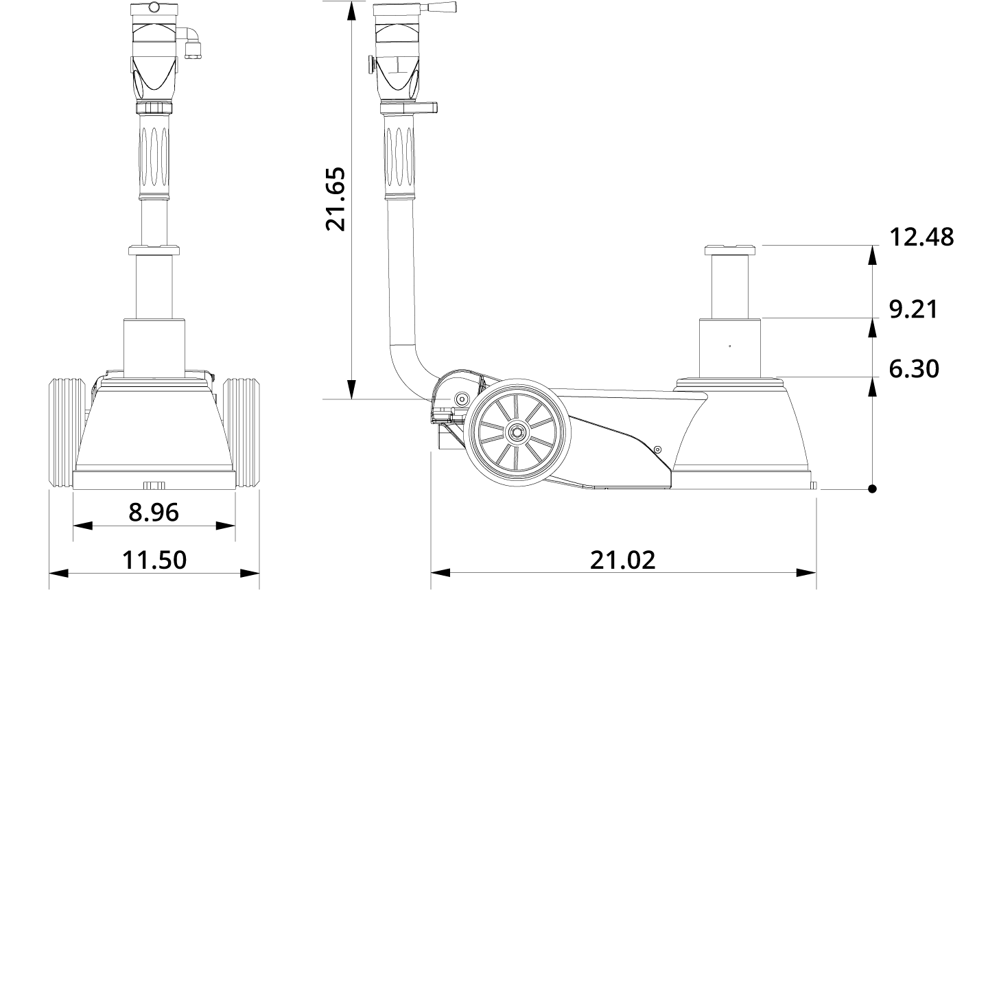 Air Hydraulic Jack B25 2 Drawing US