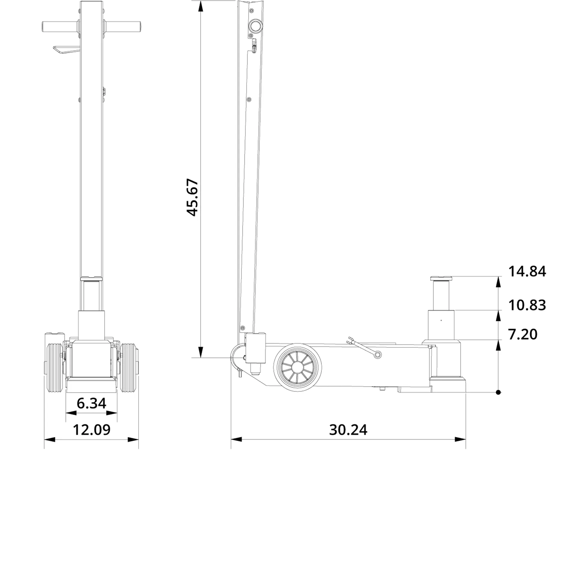 Air Hydraulic Jack 25 2 Drawing US