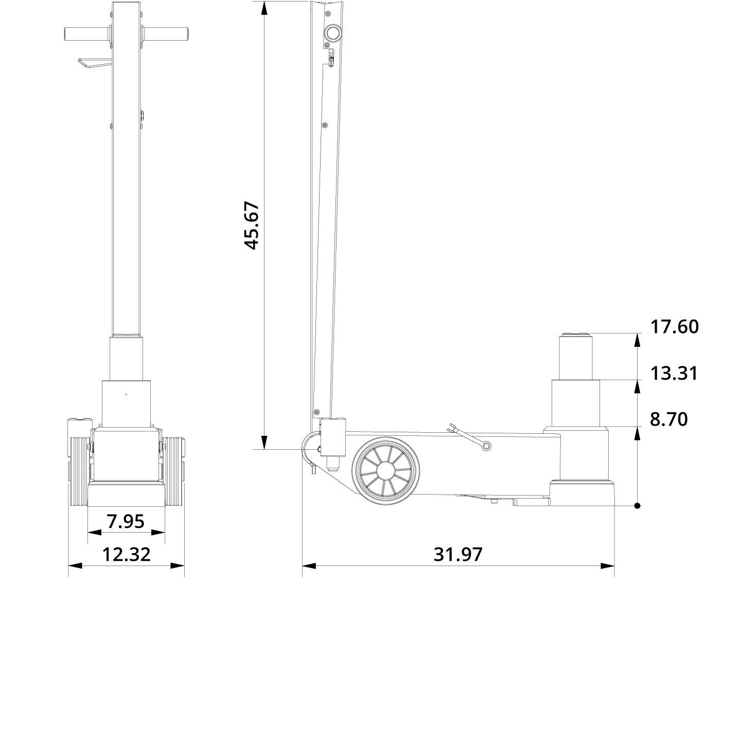 Air Hydraulic Jack 50 2 Drawing US