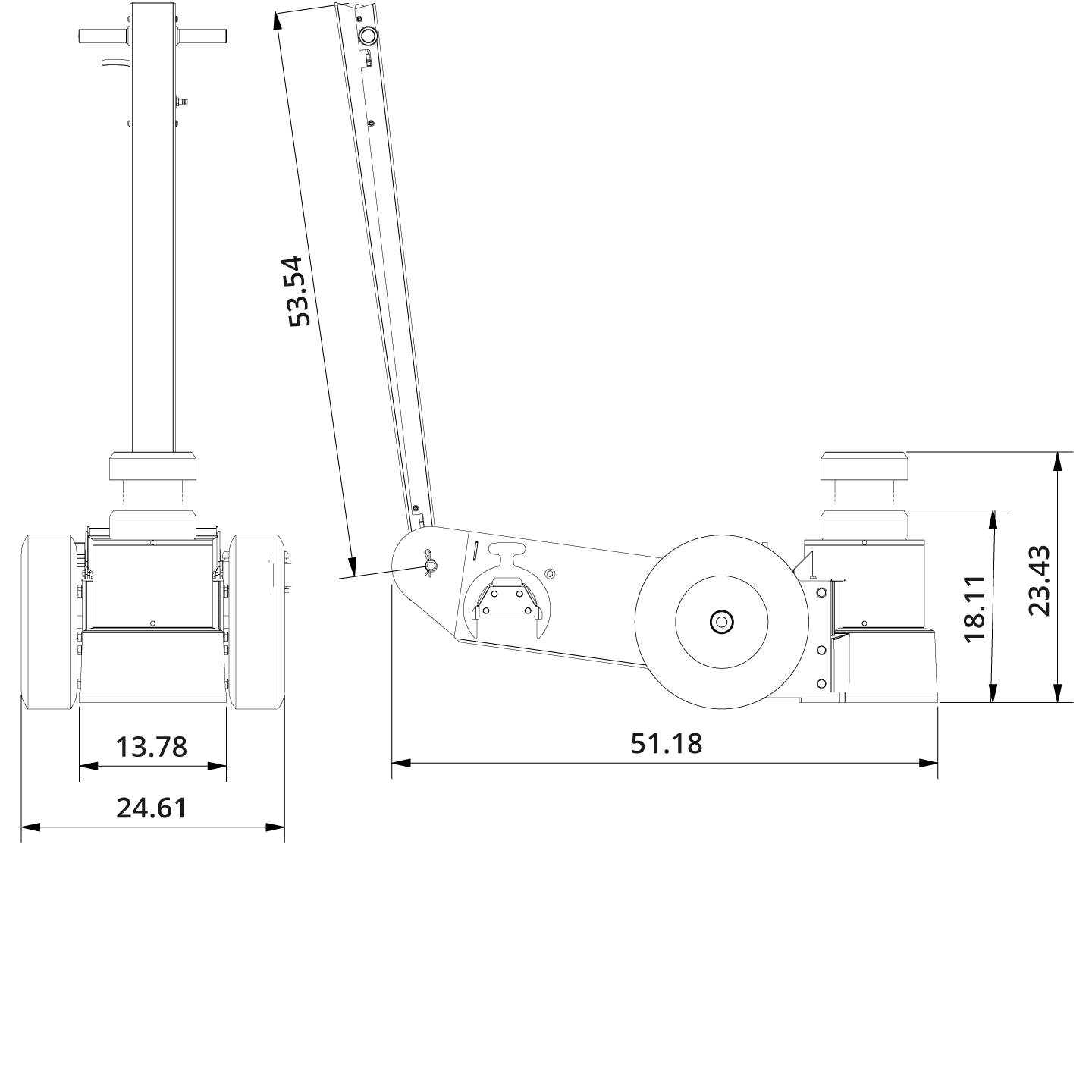 Heavy Duty Jack 150 1L Drawing US