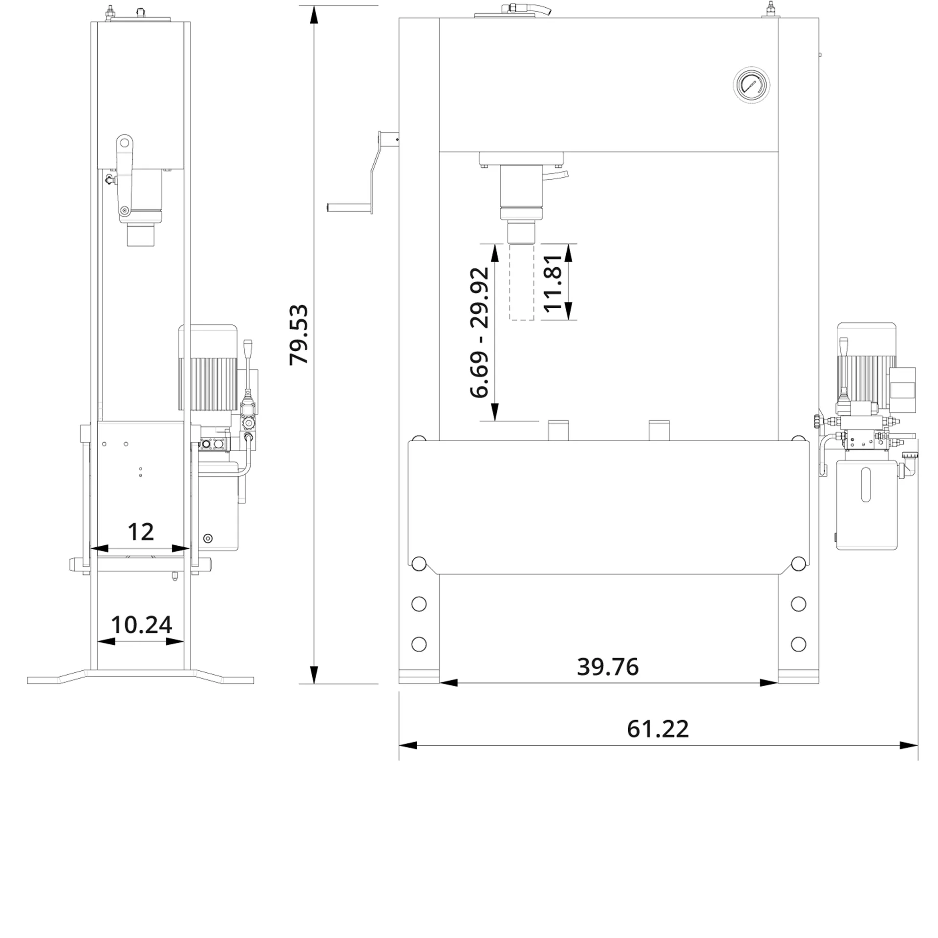 Hydraulic Press P60EH Drawing US