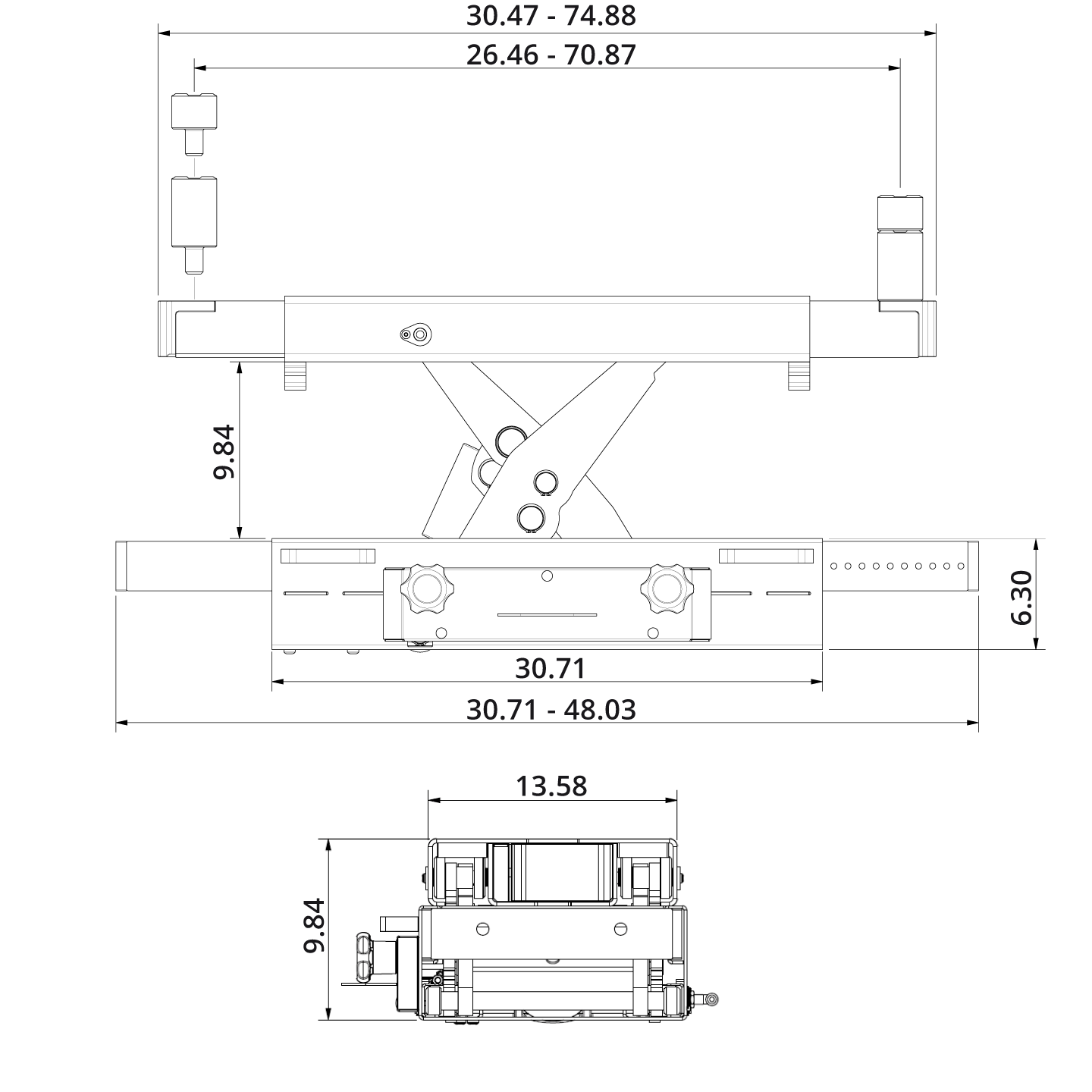 Jacking Beam SD40PHL W Drawing US