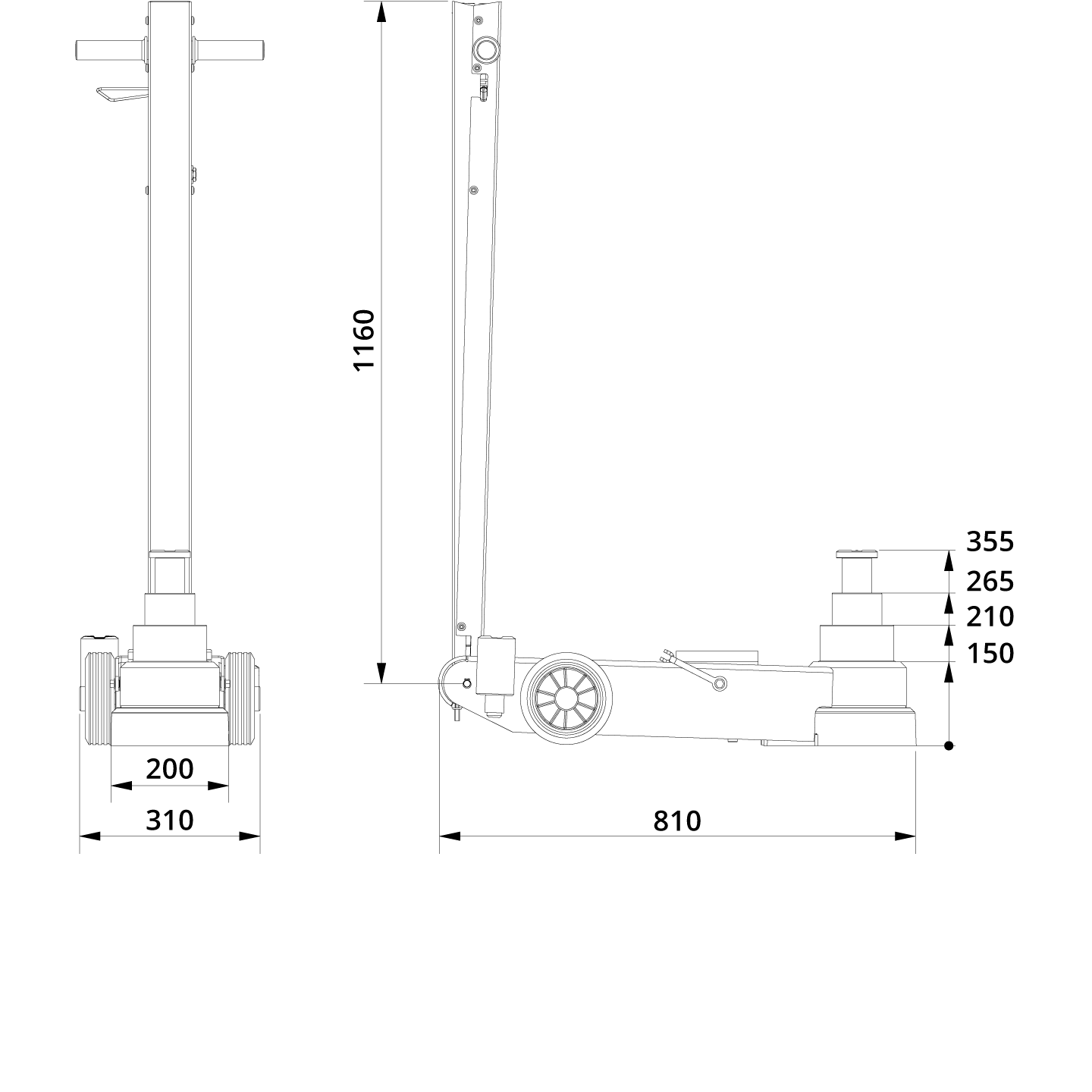 Air hydraulic jack 503