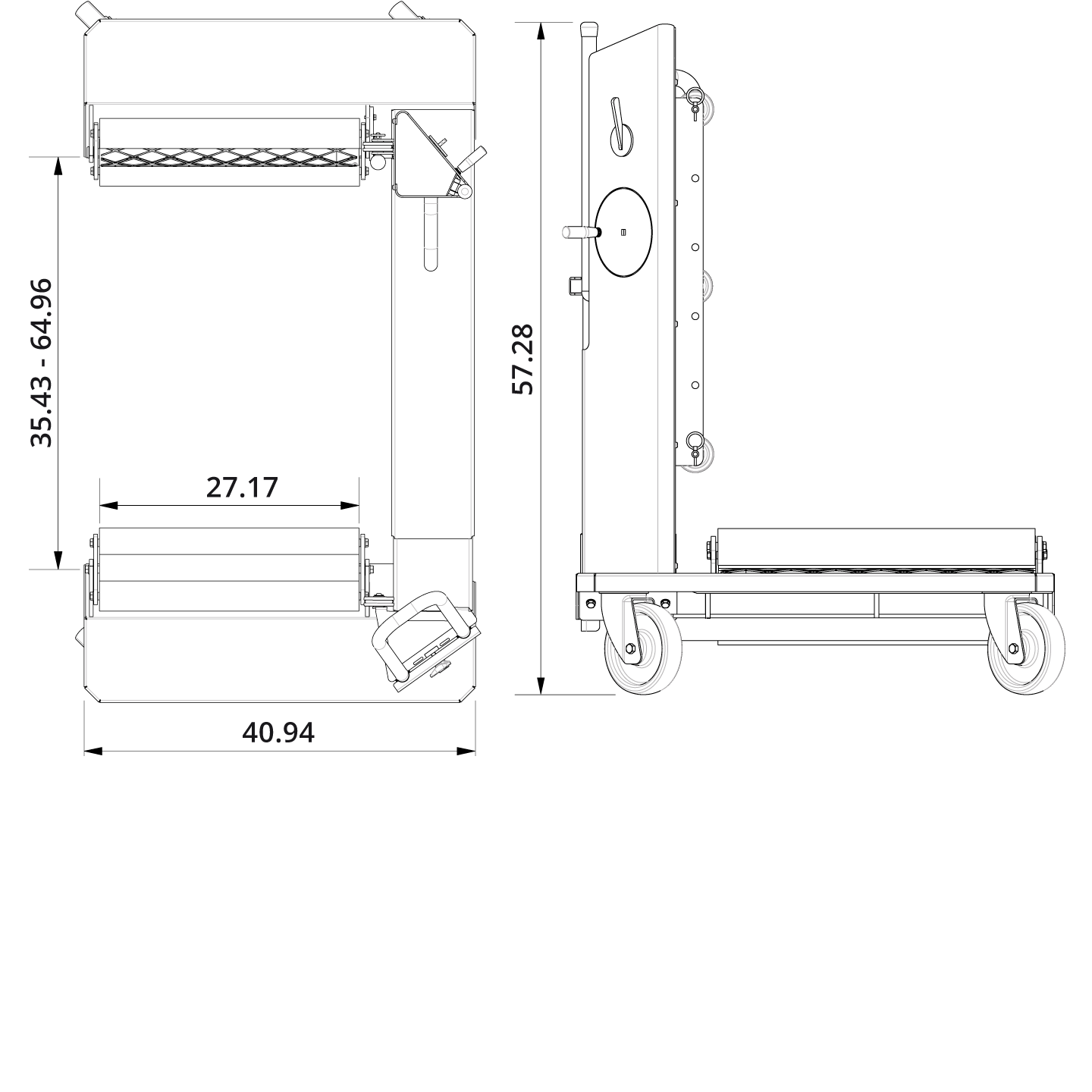 Wheel Trolley WT1500NT Drawing US