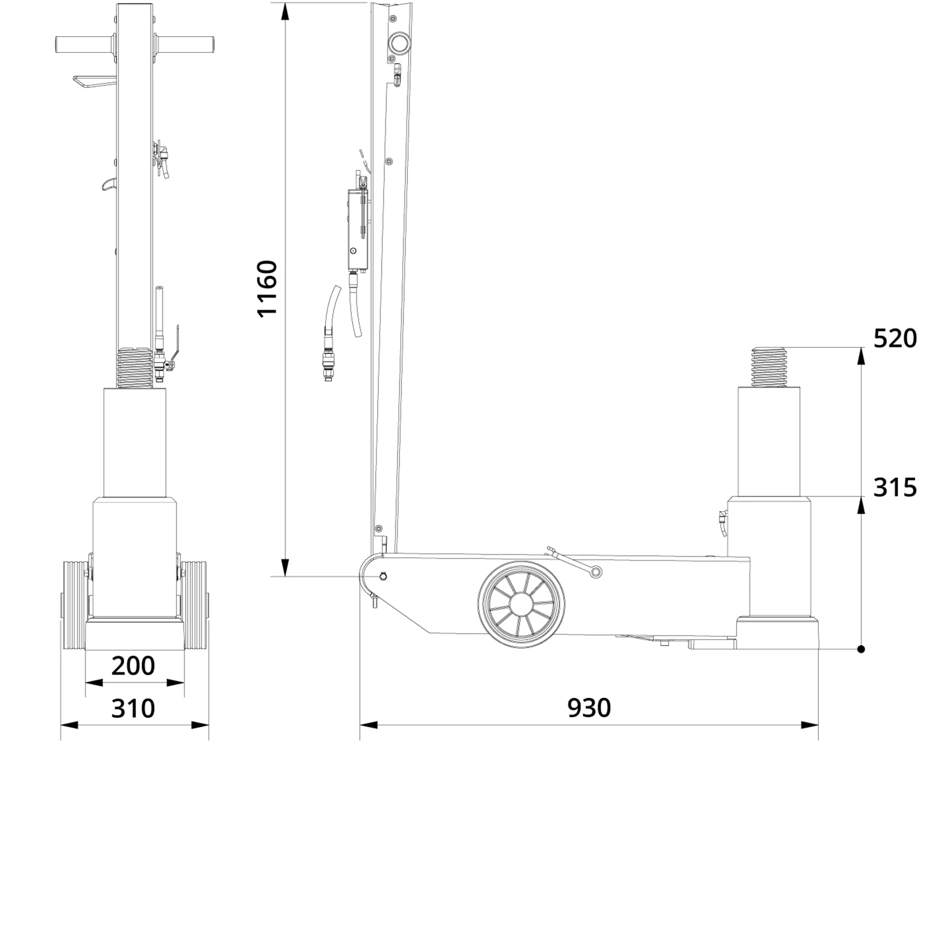 Air Hydraulic Jack 65 1APH Drawing (1)