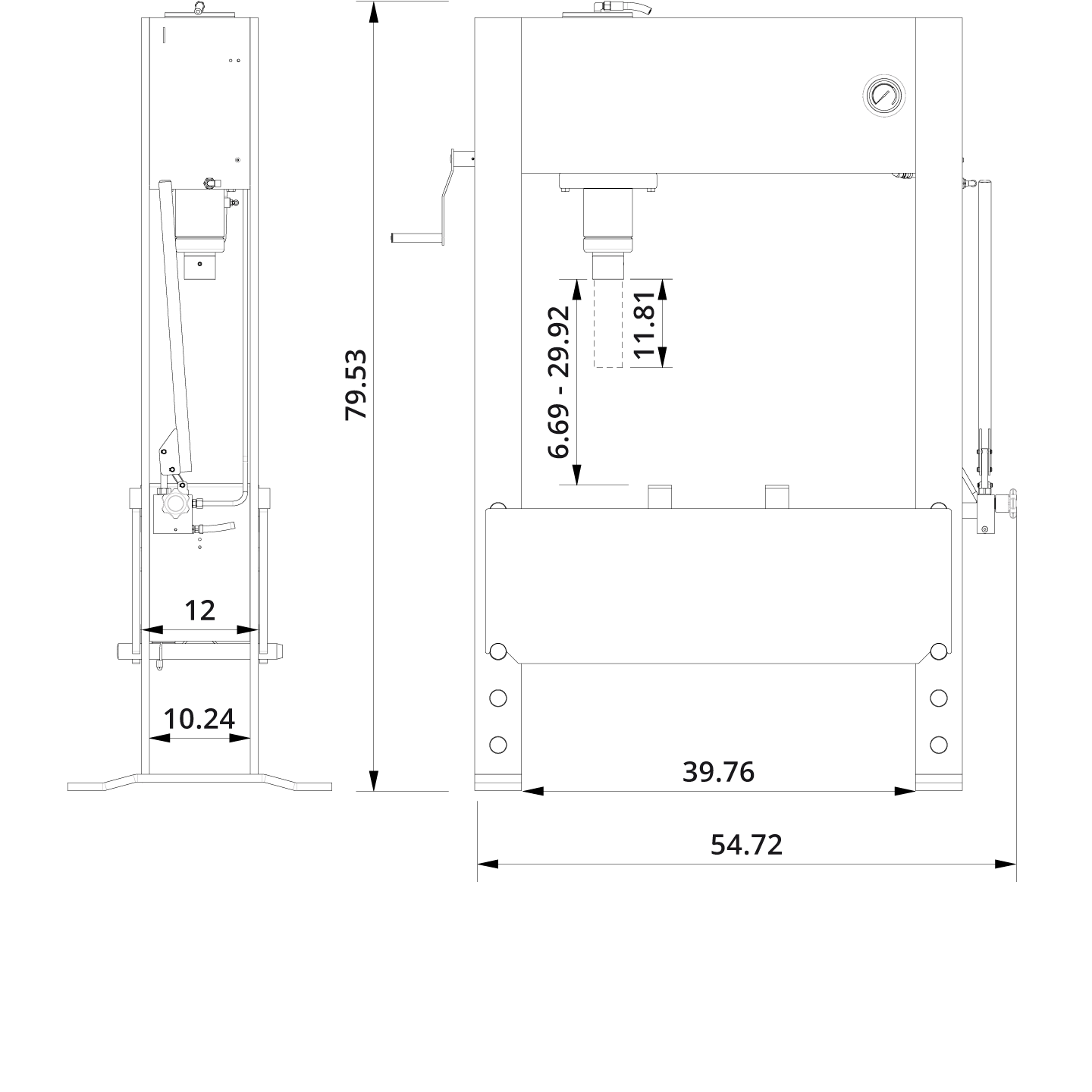 Hydraulic Press P60H Drawing US