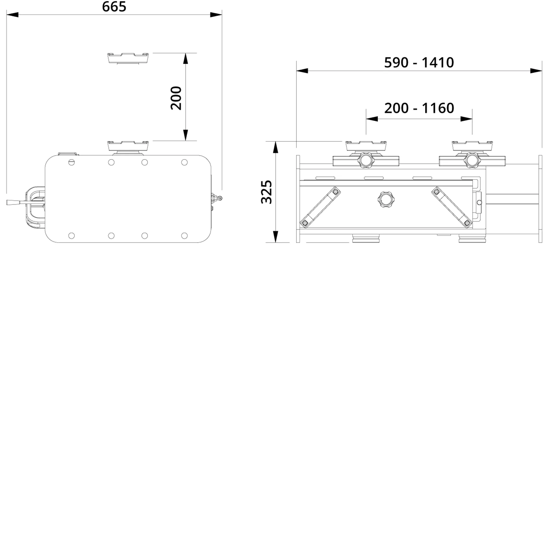 Heavy Duty Jacking Beam FL 2M Drawing