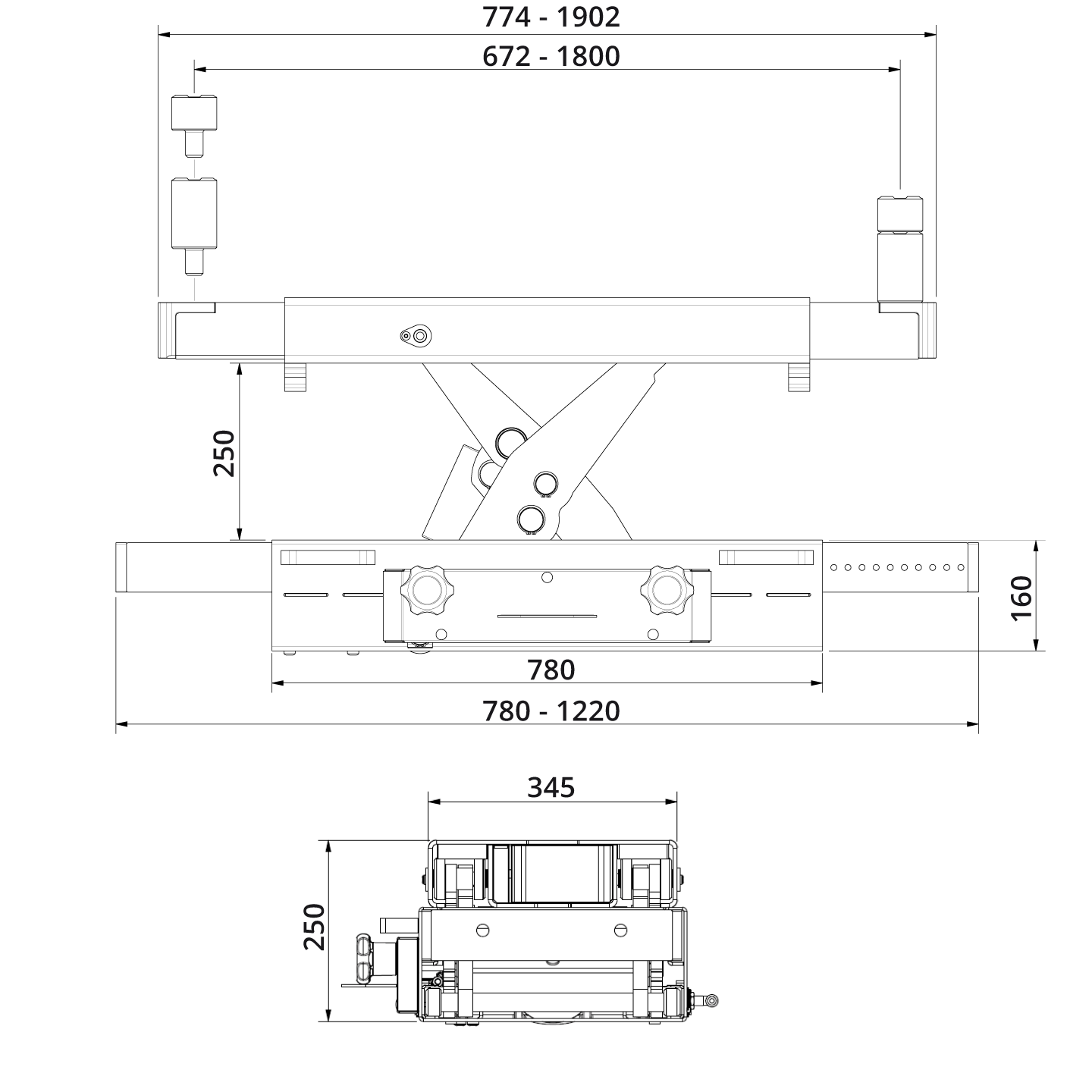 Jacking Beam SD32PHL W Drawing