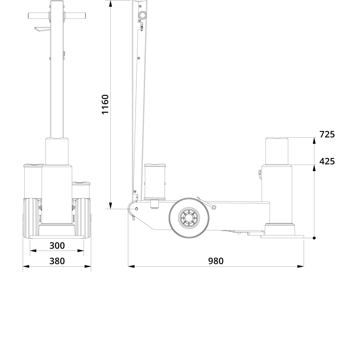 Air Hydraulic Jack 65 1H Drawing (1)