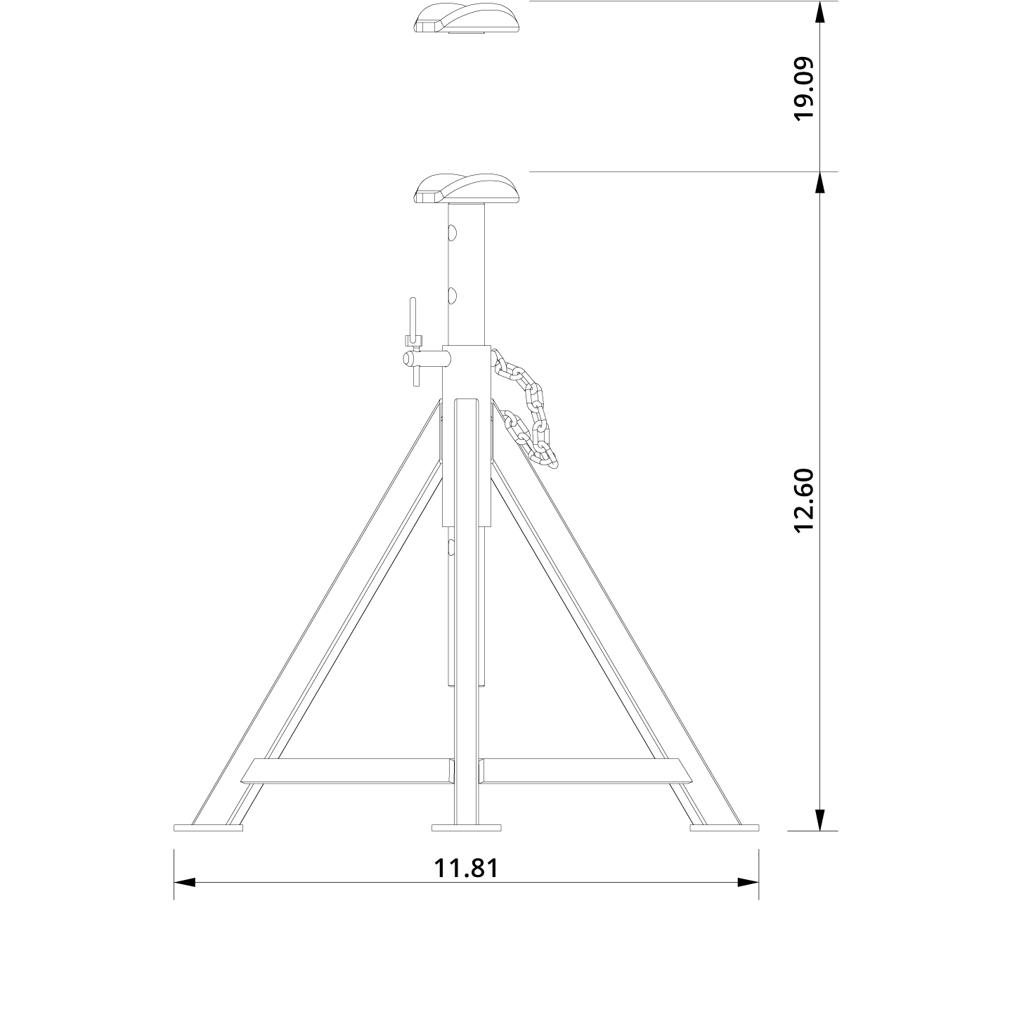 Axle Stand ABS12 320 Drawing US