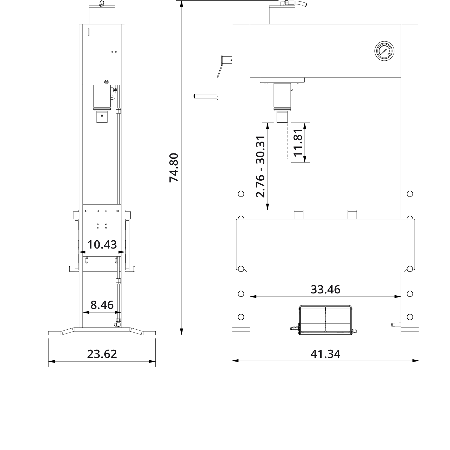 Hydraulic Press P40LH Drawing US