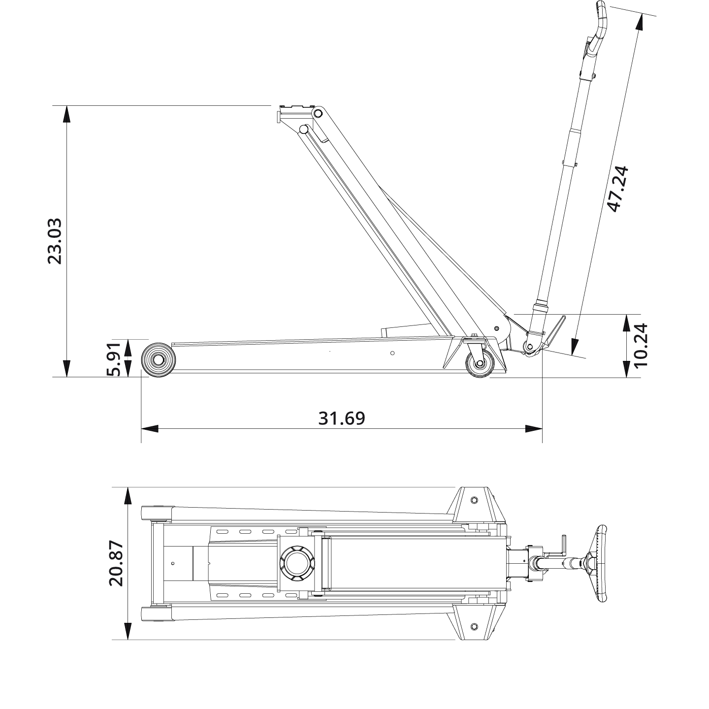 Hydraulic Jack DK120Q Drawing US