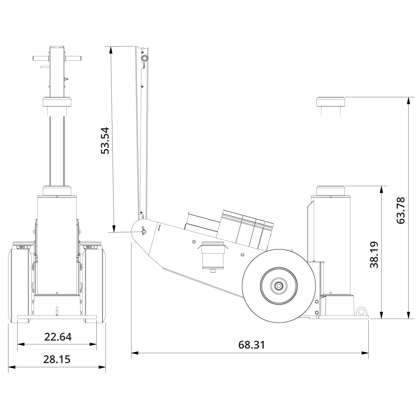 Heavy Duty Jack 100 1H Drawing US