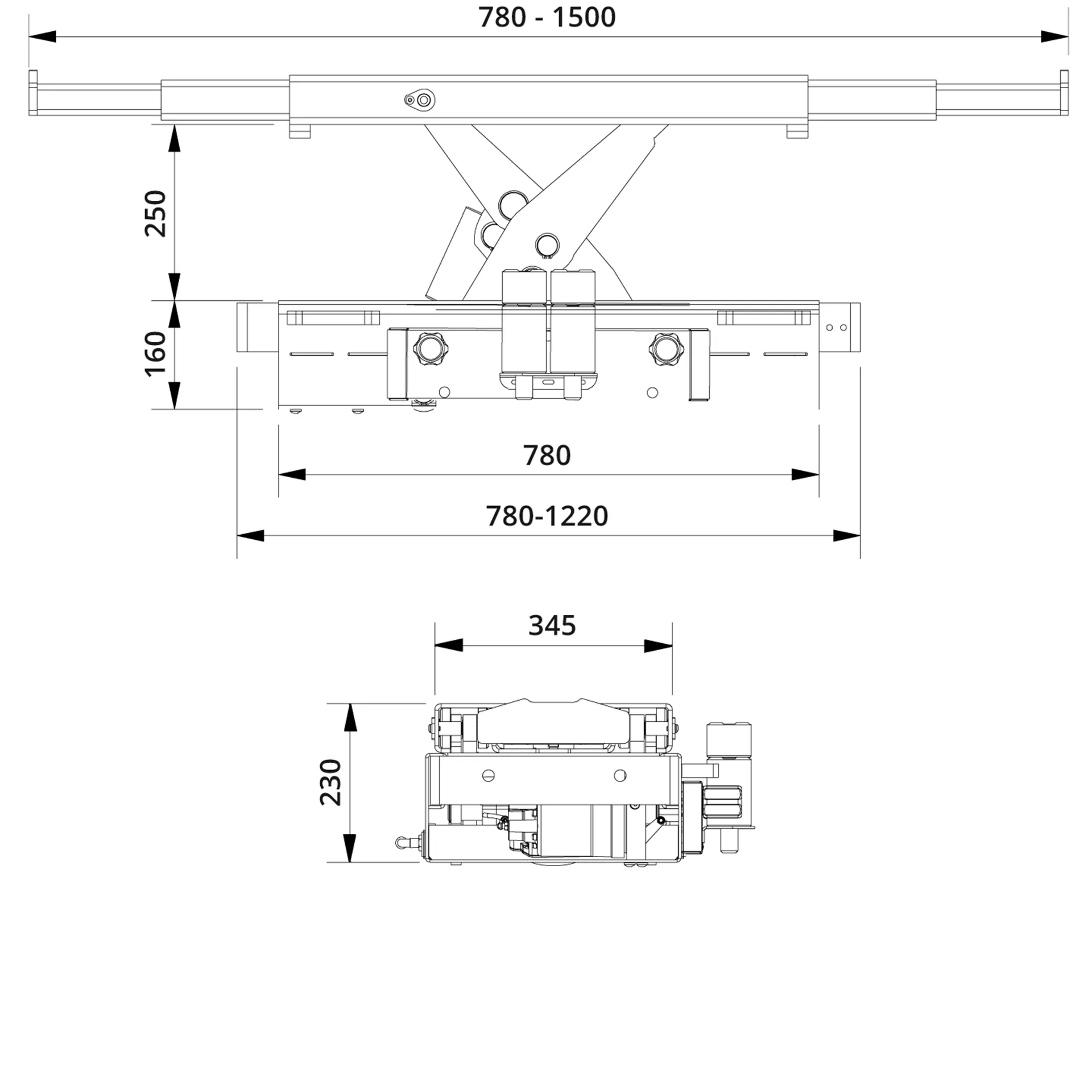 Jacking Beam SD40PHL Drawing