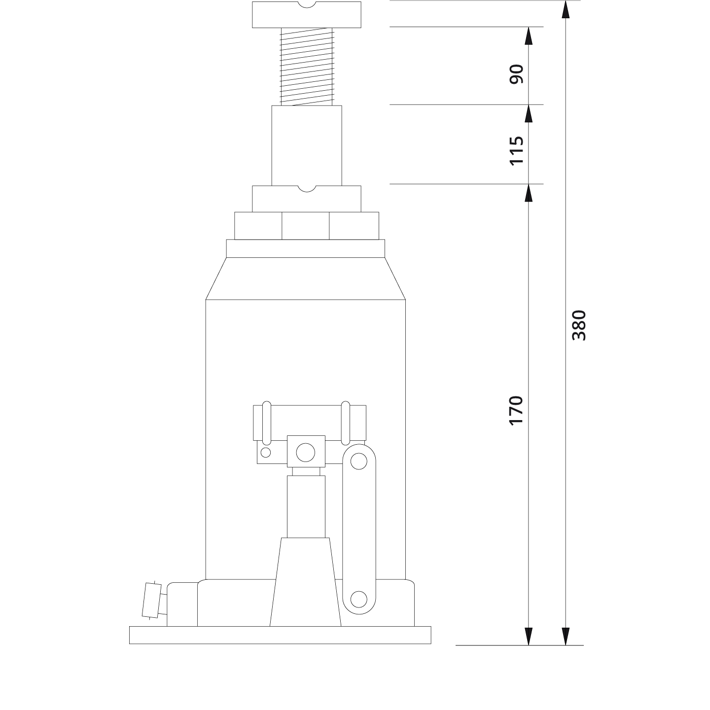 Bottle Jack A2 170 Drawing