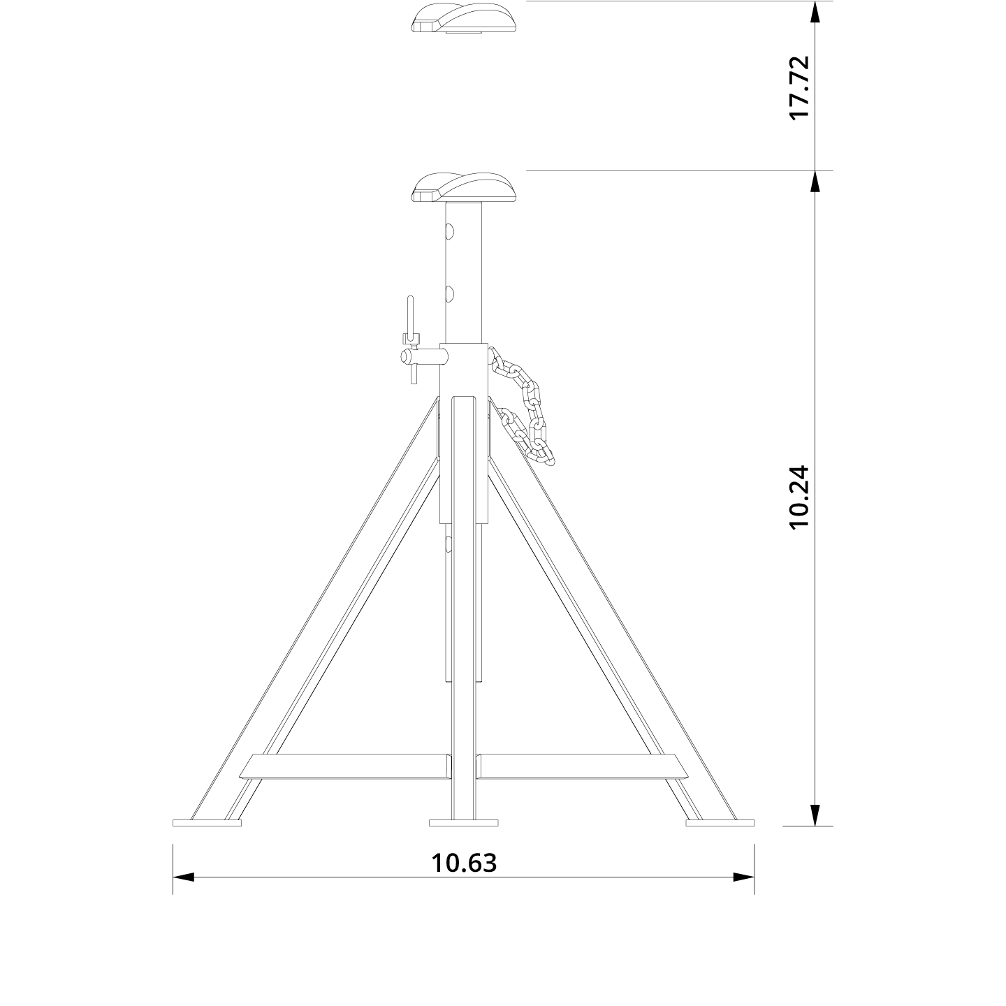 Axle Stand AB1,5 260 Drawing US