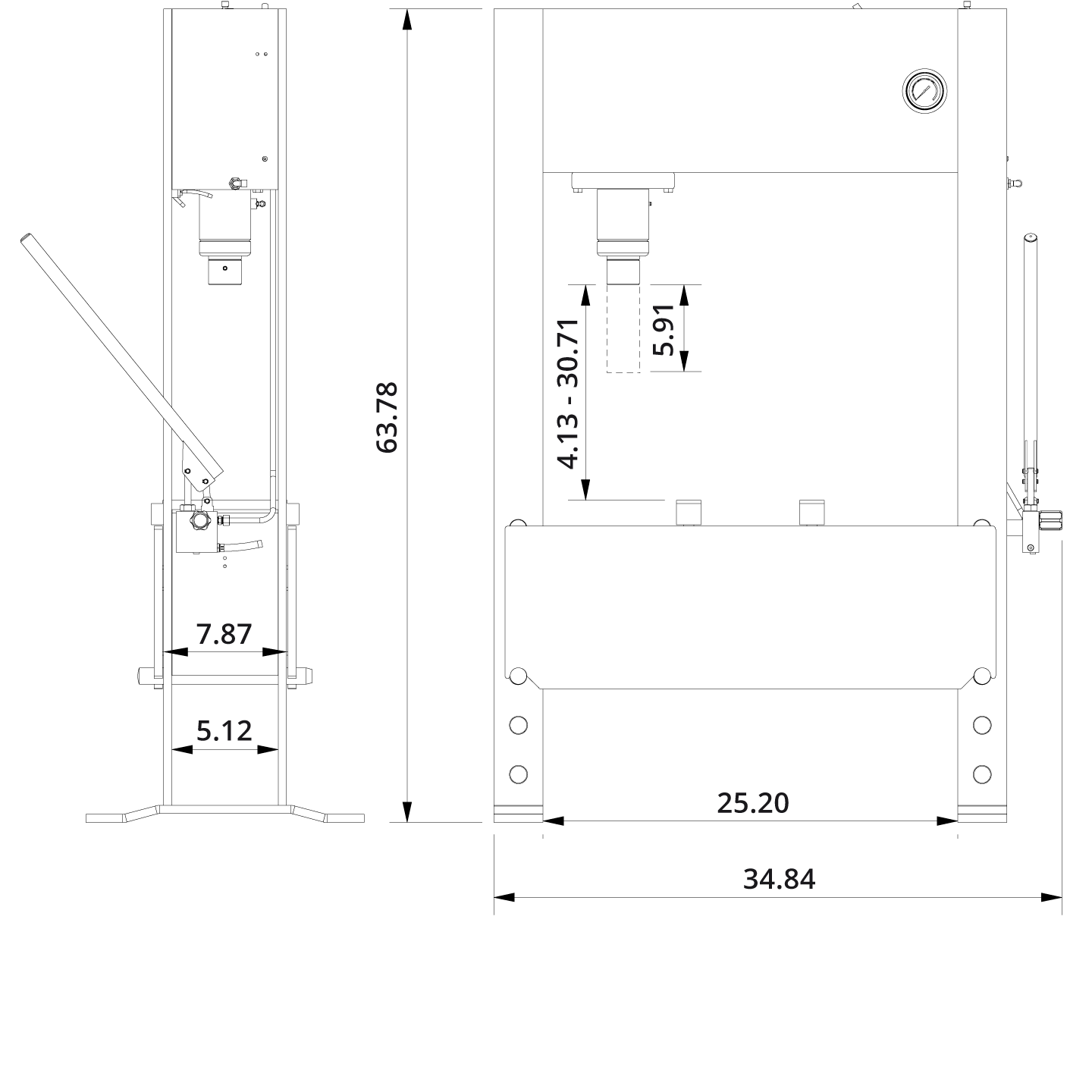 Hydraulic Press PJ20H Drawing US