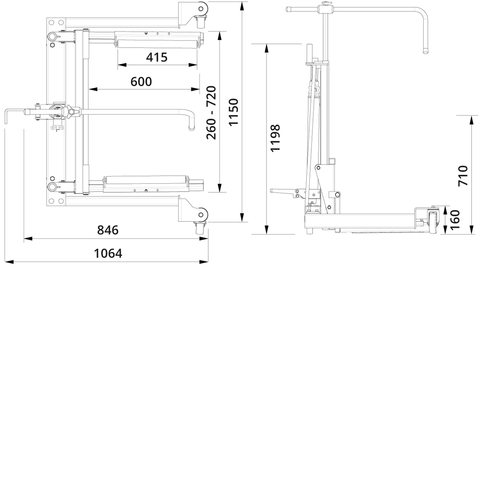 Wheel Trolley WTA500 Drawing