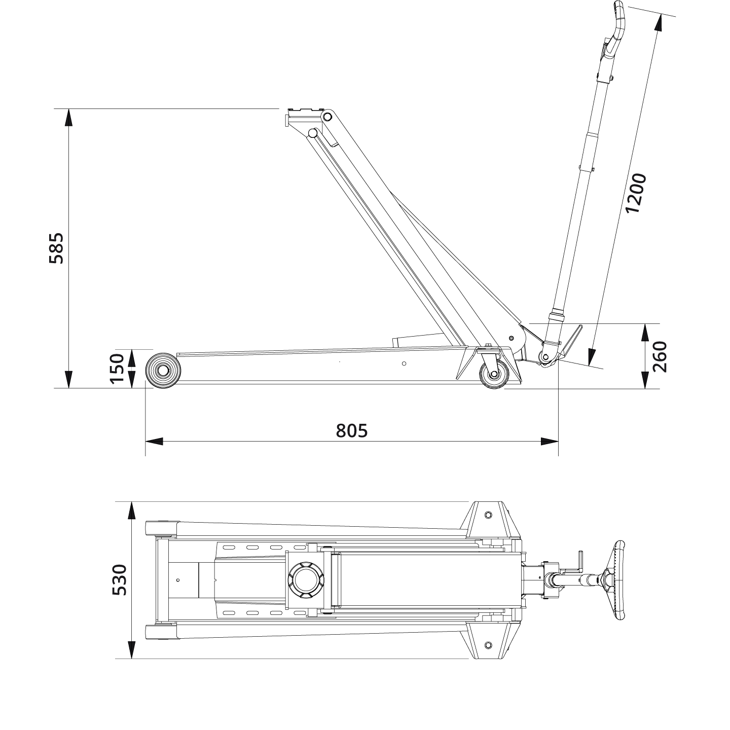 Hydraulic Jack DK120Q Drawing