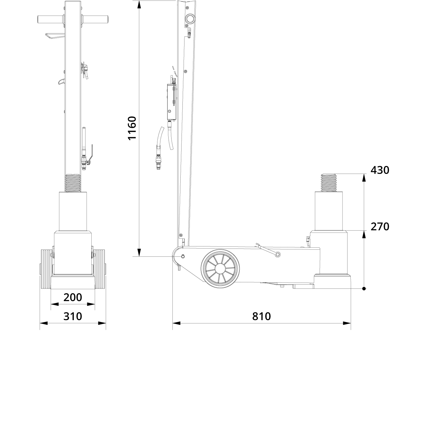 Air Hydraulic Jack 65 1AP Drawing (1)